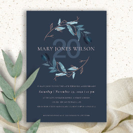 NAVY PINK FAUNA WREATST ELK JAAR JUBILEUM KAART