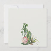 NAVY PINK FLORAL CACTI FOLIAGE WATERVERF WEDDING KAART (Achterkant)
