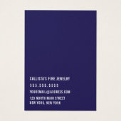 Navy Pink Floral Cursive Earring Display Kaart (Achterkant)