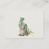 NAVY PINK FLORAL DESERT CACTI DISPLAY BABY SHOWER INFORMATIEKAARTJE (Achterkant)