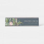 NAVY PINK FLORAL DESERT CACTI FOLIAGE WATERVERF BUREAU NAAMBORDJE (Voorkant)