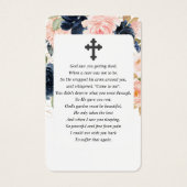 Navy Pink Floral Foto Sympathie Funeral Prayer Visitekaartje (Achterkant)