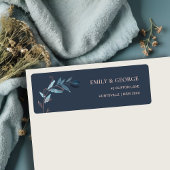 NAVY PINK FOLIAGE WATERVERF VERLAAT BRANCHADRES ETIKET