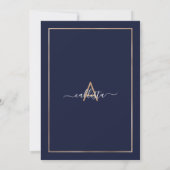 Navy Pink Gold Confetti Border Bachelorette Kaart (Achterkant)