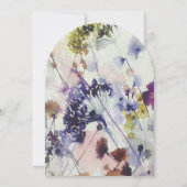 Navy Pink & Green Wild Flower Waterverf Wedding Kaart (Achterkant)