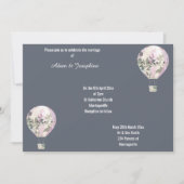 NAVY PINK HOT AIR BALLOON ELEGANT WEDING KAART (Voorkant)