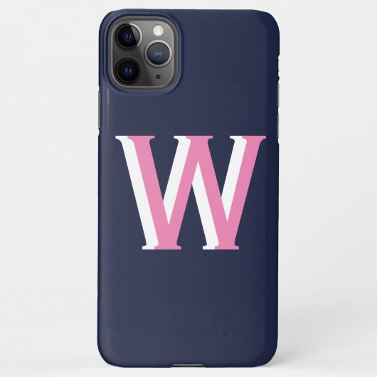 Navy Pink Initiaal iPhone Hoesje (Achterkant)