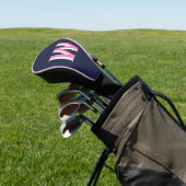 Navy Pink Monogram Golfheadcover (Insitu)