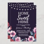 Navy Pink New Home Invite Kaart (Voorkant / Achterkant)