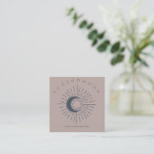 Navy Pink Sun Moon Spirituele zonne-energie Vierkante Visitekaartje (Staand voorkant)
