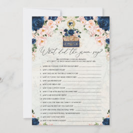Navy Pink Travel Groom Vrijgezellenfeest Game Kaar Kaart