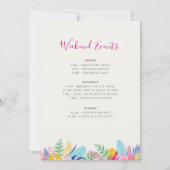 Navy Pink Tropical Wild Forest Bachelorette Party Kaart (Achterkant)