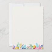 Navy Pink Tropical Wild Forest Engagement Party Kaart (Achterkant)