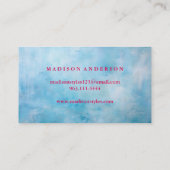 Navy Pink & White Chic Stripes in Gold Visitekaartje (Achterkant)