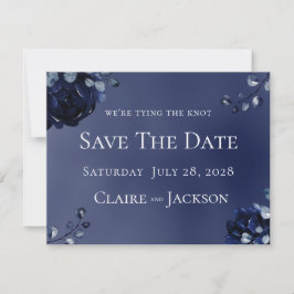 Navy Pioen Assemblage Bruiloft Save The Date Kaart