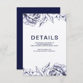 Navy Pioen Eenvoudige Informatie Kaart (Voorkant / Achterkant)