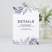 Navy Pioen Eenvoudige Informatie Kaart (Staand voorkant)