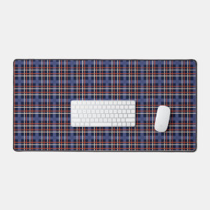 Navy plaid bureau mat voor mannen gaming codering