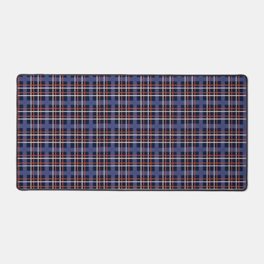 Navy plaid bureau mat voor mannen gaming codering (Voorkant)