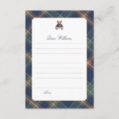 Navy Plaid Teddy Bear Time Capsule Card Kaart (Voorkant)