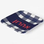 Navy plaid upsherin bord (Gebogen)