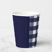 Navy plaid upsherin cup papieren bekers (Rechts)