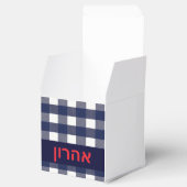 Navy plaid upsherin gunstbox bedankdoosjes (Geopend)