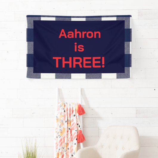 Navy plaid upsherin spandoek (Insitu)