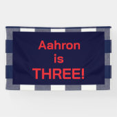 Navy plaid upsherin spandoek (Horizontaal)