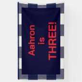 Navy plaid upsherin spandoek (Verticaal)