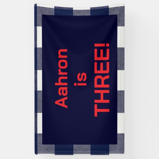 Navy plaid upsherin spandoek (Verticaal)