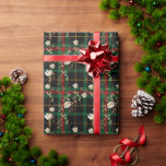 Navy Plaid Wildflower Bloemen Kerstmis Cadeaupapier<br><div class="desc">Navy Plaid Wildflower Bloemen Kerstmis Verpakking Papier</div>