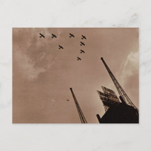 Navy Planes vliegen over Park Central Hotel WWII Briefkaart