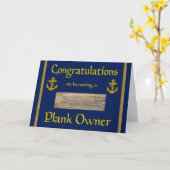 Navy Plank - eigenaar gefeliciteerd Kaart (Gele Bloem)