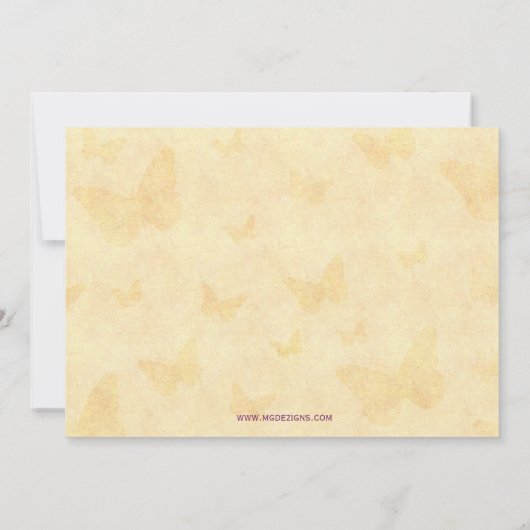 Navy Plum Butterflies Rustic brida dounodigt uit Kaart (Achterkant)