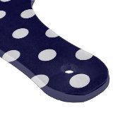 Navy Polka Dot Goldenrod Quatrefoil 3 Monogram Snijplank (Hoek)