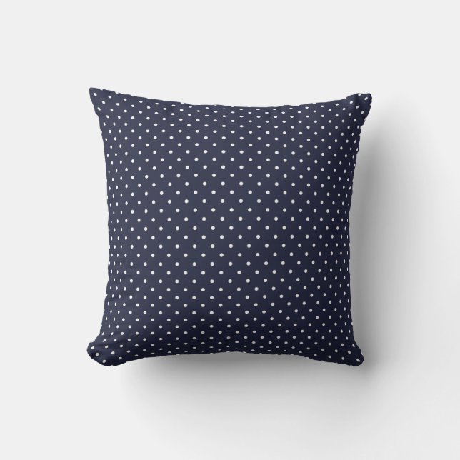 Navy Polka Dot Kussen (Voorkant)