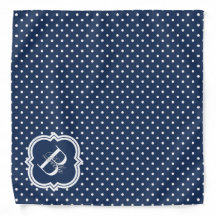 Navy Polka Dot met White Monogram