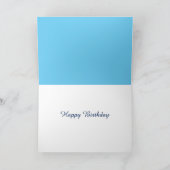Navy Polka Dots on Light Blue Birthday Card Kaart (Binnen)