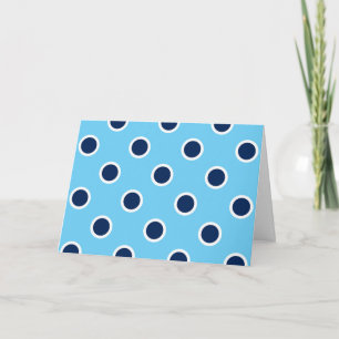Navy Polka Dots on Light Blue Birthday Card Kaart