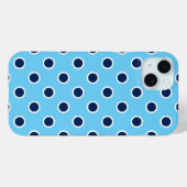 Navy Polka Dots op Bright Blue Case-Mate iPhone Case (Achterkant (horizontaal))