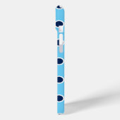 Navy Polka Dots op Bright Blue Case-Mate iPhone Case (Achterkant / Links)