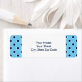 Navy Polka Dots op Sky Blue adresetiketten Etiket (Insitu)