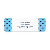 Navy Polka Dots op Sky Blue adresetiketten Etiket (Voorkant)