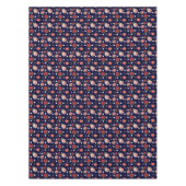 Navy Polka Dots Rozen Fun Elegant Bloemen Tafelkleed (Voorkant)