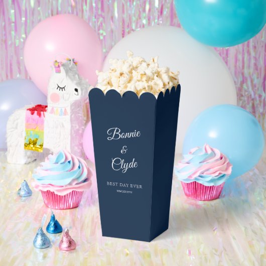 Navy Popcorn Favor Doos voor Elegante Vieringen Bedankdoosjes (Feest)