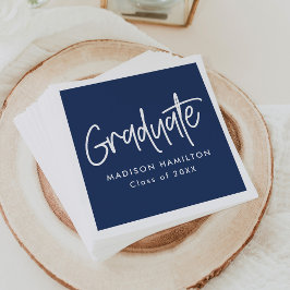 Navy | Preppy Script-Afstuderen Servet