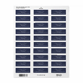 Navy Prettige feestdagen Return Address Etiket (Full Sheet)