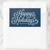 Navy  Prettige feestdagen Sticker (Tas)