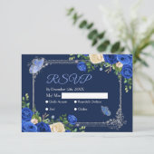 Navy Princess jurken Mis Quince RSVP kaart (Staand voorkant)